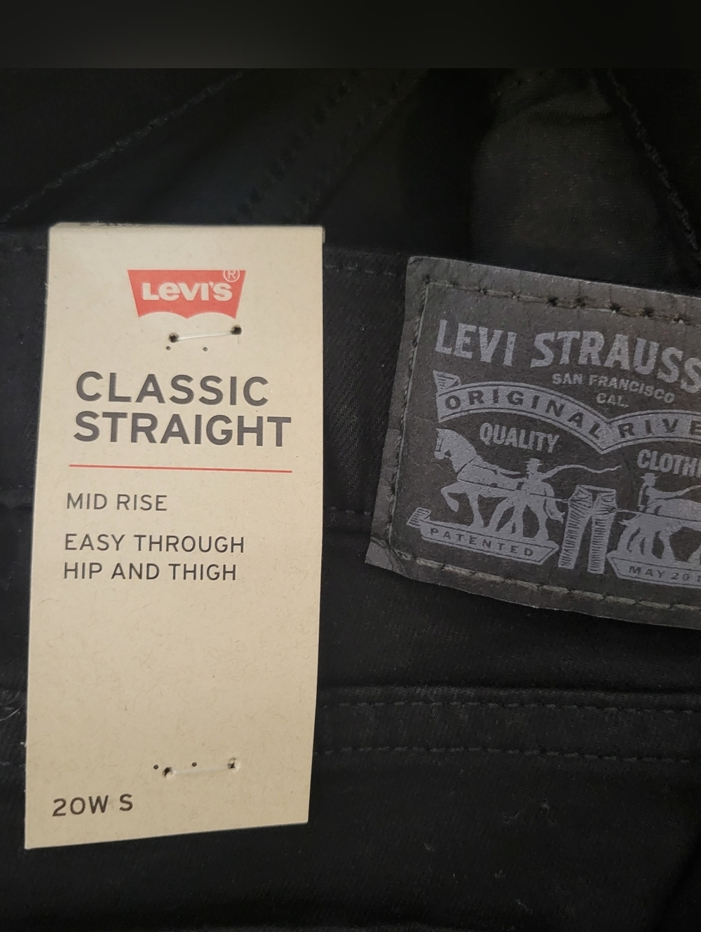 NWT Levi's Black Classic Straight Women's Jeans Plus Size 20W Short - Picture 12 of 14